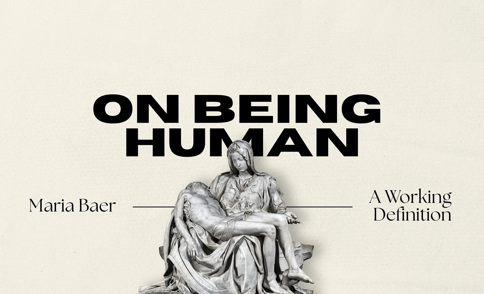 Event graphic reading On Being Human for A Night with Maria Baer